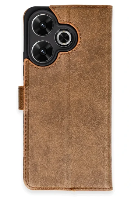 Uray store Xiaomi Redmi 13 4G Kılıf Trend S Plus Kapaklı Kılıf - Taba
