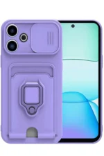 Uray store Xiaomi Redmi 13 4G Kılıf Zuma Kartvizitli Yüzüklü Silikon - Lila