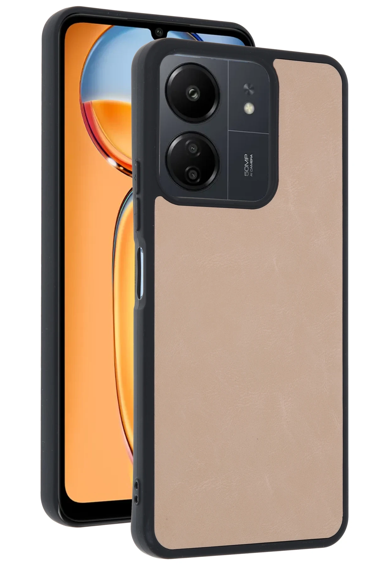 newface-xiaomi-redmi-13c-kilif-aras-deri-kapak-pudra-default Uray store Xiaomi Redmi 13C Kılıf Aras Deri Kapak - Pudra - Görsel 1