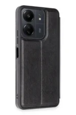 Uray store Xiaomi Redmi 13C Kılıf Flip Cover - Siyah - Görsel 2