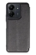 Uray store Xiaomi Redmi 13C Kılıf Flip Cover - Siyah