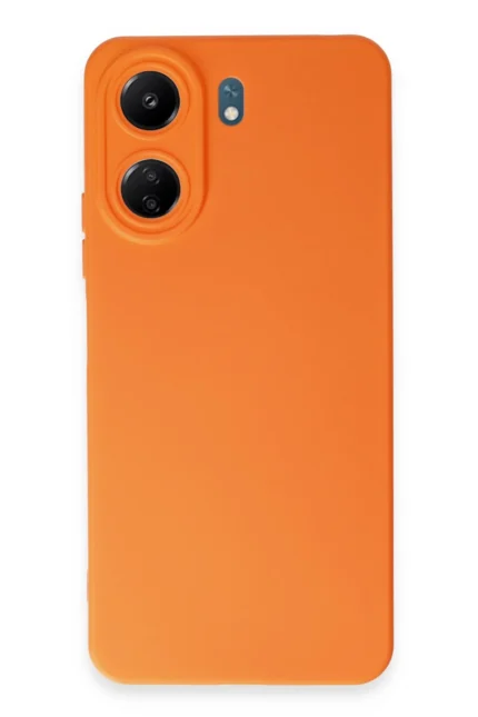 Uray store Xiaomi Redmi 13C Kılıf Nano içi Kadife Silikon - Turuncu