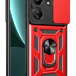 Uray store Xiaomi Redmi 13C Kılıf Pars Lens Yüzüklü Silikon - Kırmızı