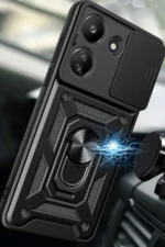 Uray store Xiaomi Redmi 13C Kılıf Pars Lens Yüzüklü Silikon - Yeşil - Görsel 4