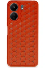 Uray store Xiaomi Redmi 13C Kılıf Petek Silikon Kapak - Kırmızı