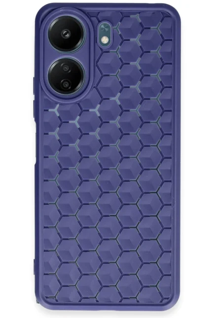 Uray store Xiaomi Redmi 13C Kılıf Petek Silikon Kapak - Lacivert