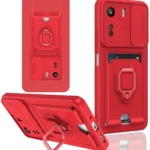 Uray store Xiaomi Redmi 13C Kılıf Zuma Kartvizitli Yüzüklü Silikon - Kırmızı