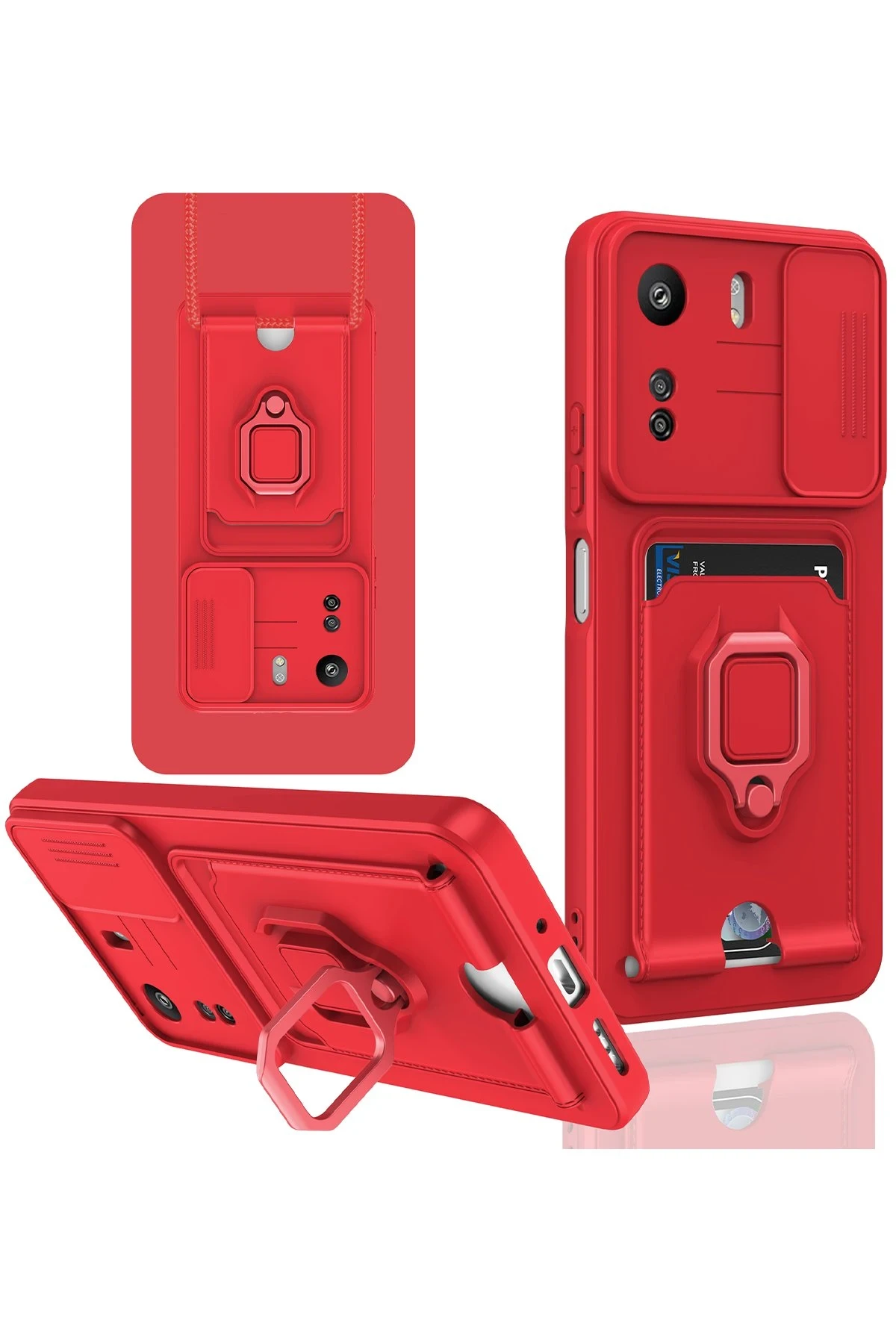 newface-xiaomi-redmi-13c-kilif-zuma-kartvizitli-yuzuklu-silikon-kirmizi-default Uray store Xiaomi Redmi 13C Kılıf Zuma Kartvizitli Yüzüklü Silikon - Kırmızı - Görsel 1