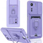 Uray store Xiaomi Redmi 13C Kılıf Zuma Kartvizitli Yüzüklü Silikon - Lila