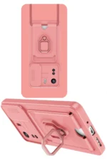 Uray store Xiaomi Redmi 13C Kılıf Zuma Kartvizitli Yüzüklü Silikon - Pembe - Görsel 2
