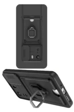 Uray store Xiaomi Redmi 13C Kılıf Zuma Kartvizitli Yüzüklü Silikon - Siyah - Görsel 2