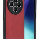 Uray store Xiaomi Redmi 14C Kılıf Aras Deri Kapak - Kırmızı