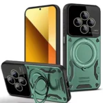 Uray store Xiaomi Redmi 14C Kılıf Joy Lens Standlı Kapak - Koyu Yeşil