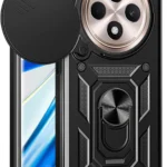 Uray store Xiaomi Redmi 14C Kılıf Pars Lens Yüzüklü Silikon - Siyah