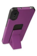 Uray store Xiaomi Redmi 9A Kılıf Mega Standlı Silikon - Mor - Görsel 3