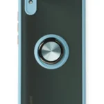 Uray store Xiaomi Redmi 9A Kılıf Montreal Yüzüklü Silikon Kapak - Buz Mavi