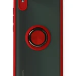 Uray store Xiaomi Redmi 9A Kılıf Montreal Yüzüklü Silikon Kapak - Kırmızı