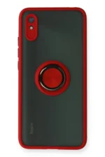 Uray store Xiaomi Redmi 9A Kılıf Montreal Yüzüklü Silikon Kapak - Kırmızı