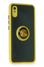Uray store Xiaomi Redmi 9A Kılıf Montreal Yüzüklü Silikon Kapak - Sarı - Görsel 2
