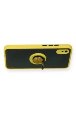 Uray store Xiaomi Redmi 9A Kılıf Montreal Yüzüklü Silikon Kapak - Sarı - Görsel 3