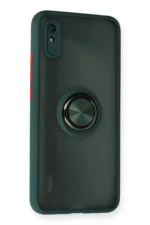 Uray store Xiaomi Redmi 9A Kılıf Montreal Yüzüklü Silikon Kapak - Yeşil - Görsel 2
