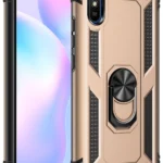 Uray store Xiaomi Redmi 9A Kılıf Sofya Yüzüklü Silikon Kapak - Gold
