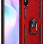 Uray store Xiaomi Redmi 9A Kılıf Sofya Yüzüklü Silikon Kapak - Kırmızı
