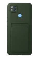 Uray store Xiaomi Redmi 9C Kılıf Kelvin Kartvizitli Silikon - Koyu Yeşil