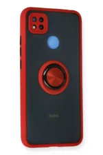 Uray store Xiaomi Redmi 9C Kılıf Montreal Yüzüklü Silikon Kapak - Kırmızı - Görsel 2