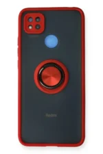 Uray store Xiaomi Redmi 9C Kılıf Montreal Yüzüklü Silikon Kapak - Kırmızı