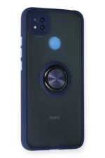 Uray store Xiaomi Redmi 9C Kılıf Montreal Yüzüklü Silikon Kapak - Lacivert - Görsel 2