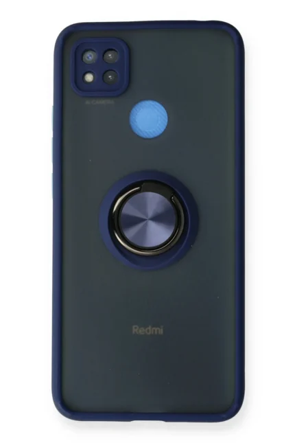 Uray store Xiaomi Redmi 9C Kılıf Montreal Yüzüklü Silikon Kapak - Lacivert