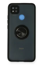 Uray store Xiaomi Redmi 9C Kılıf Montreal Yüzüklü Silikon Kapak - Siyah