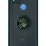 Uray store Xiaomi Redmi 9C Kılıf Montreal Yüzüklü Silikon Kapak - Yeşil