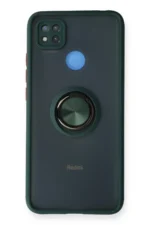 Uray store Xiaomi Redmi 9C Kılıf Montreal Yüzüklü Silikon Kapak - Yeşil