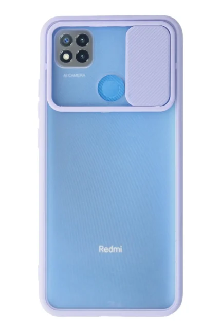 Uray store Xiaomi Redmi 9C Kılıf Palm Buzlu Kamera Sürgülü Silikon - Lila