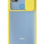 Uray store Xiaomi Redmi 9C Kılıf Palm Buzlu Kamera Sürgülü Silikon - Sarı