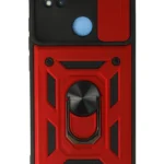 Uray store Xiaomi Redmi 9C Kılıf Pars Lens Yüzüklü Silikon - Kırmızı