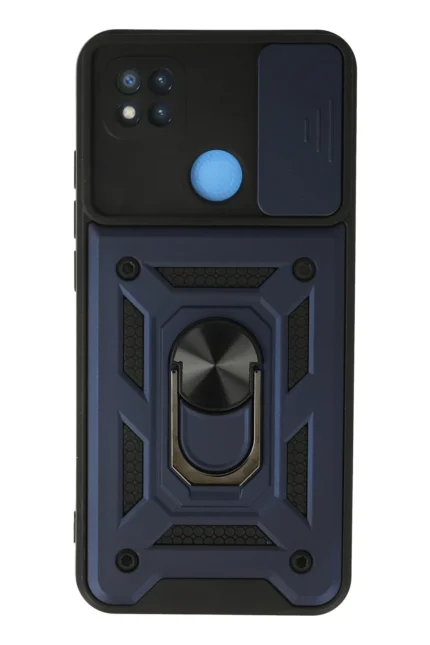 Uray store Xiaomi Redmi 9C Kılıf Pars Lens Yüzüklü Silikon - Lacivert
