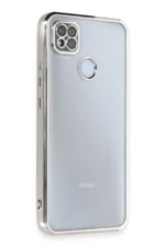 Uray store Xiaomi Redmi 9C Kılıf Razer Lensli Silikon - Gümüş