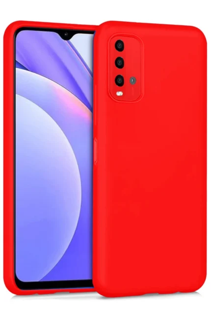 Uray store Xiaomi Redmi 9T Kılıf Nano içi Kadife Silikon - Kırmızı