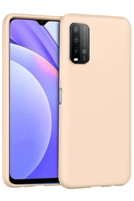 Uray store Xiaomi Redmi 9T Kılıf Nano içi Kadife Silikon - Pudra