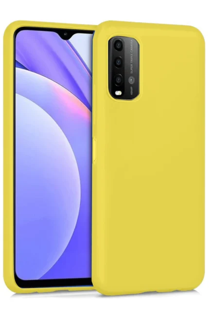 Uray store Xiaomi Redmi 9T Kılıf Nano içi Kadife Silikon - Sarı