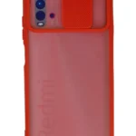 Uray store Xiaomi Redmi 9T Kılıf Palm Buzlu Kamera Sürgülü Silikon - Kırmızı