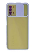 Uray store Xiaomi Redmi 9T Kılıf Palm Buzlu Kamera Sürgülü Silikon - Lila