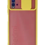 Uray store Xiaomi Redmi 9T Kılıf Palm Buzlu Kamera Sürgülü Silikon - Sarı