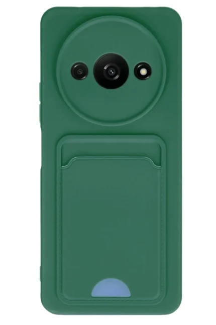 Uray store Xiaomi Redmi A3 4G Kılıf Kelvin Kartvizitli Silikon - Koyu Yeşil
