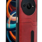 Uray store Xiaomi Redmi A3 4G Kılıf Sara Kartvizitli Deri Kılıf - Kırmızı