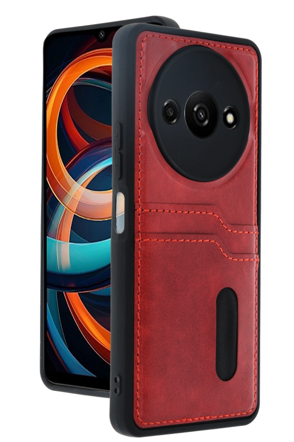 newface-xiaomi-redmi-a3-4g-kilif-sara-kartvizitli-deri-kilif-kirmizi-default Uray store Xiaomi Redmi A3 4G Kılıf Sara Kartvizitli Deri Kılıf - Kırmızı - Görsel 1