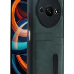Uray store Xiaomi Redmi A3 4G Kılıf Sara Kartvizitli Deri Kılıf - Koyu Yeşil